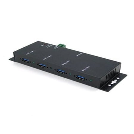 Antaira Industrial 4-Port USB3.0 Hub, Metal Case, with Locking Feature, No PA USB-HUB4K3